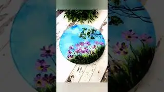 🖼  Painting On GLASS 💡💫 Technique #shorts #youtubeshorts