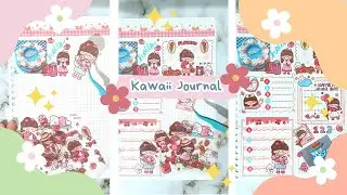 PRETTY PINK PEACH CAKE JOURNAL #pinkjournal #pinktheme #pinkaesthetic #stickerart #stickeraddict