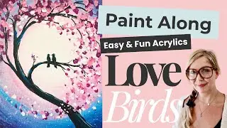Как нарисовать влюбленных птичек! 🐦💞 Простые пошаговые инструкции по рисованию акриловыми краскам...