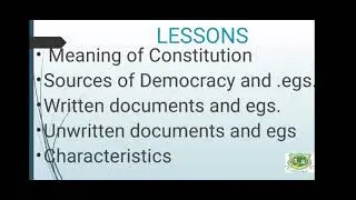 CIVIC EDUCATION -THE CONSTITUTION (JS1 WK5)