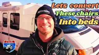 #vanlife 95 Winnebago Rialta 22QD converting chairs into bed