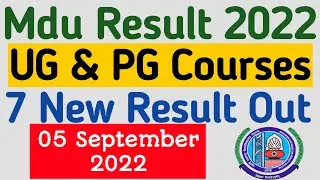 Mdu Result 2022 | mdu latest result 2022 | mdu result update | mdu ug & pg courses result out