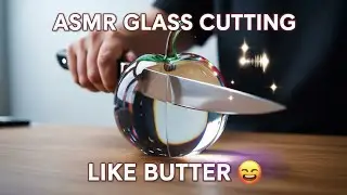 ASMR Glass Cutting &ndash; AI Slices Crystal Fruits Like Butter