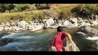 YUBIN AND DANIEL DOING THERE BEST TO CATCH ASALA | HIMALAYAN TROUT IN SMALL STREAM RIVER OF NEPAL |