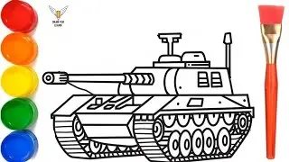 How to Draw army tank drawing, Painting and Coloring for Kids & Toddlers | Draw, Paint and Learn