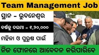 Team Management Job 2019 | Odisha Private Job 2019 | Odisha Job 2019 | Pupun Giri