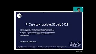 PI Case Law Update - Bethan Davies and May Martin, 30 June 2022