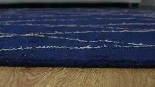 Hand Knotted Loom Silk Mix 9'x12' Area Rug Geometric Dark Blue LSM606
