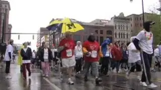 Group of homeless take part in 5k River Bank walk
