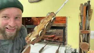 CHURRASCO de domingo na CHURRASQUEIRA feita com motor de pára-brisa e sucata