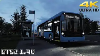 Мир DBus | Ранняя ночь POV вождение автобуса Bluebus | 4K60