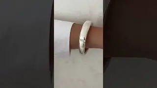 sterling silver plain shiny bright bangle bracelet