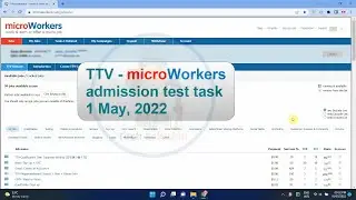 TTV microworkers admission test task 1 May, 2022