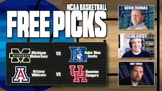 College Basketball Free Picks Best Bets Today for Arizona vs Houston & Michigan vs Duke