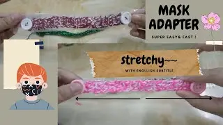 CROCHET Tutorial: Double yarn face mask adapter/kait  penyangkut maskk/bahasa melayu (ENG sub)