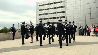 US Air Force Honor Guard Drill Team performs at DIA Headquarters. (Clip 4)