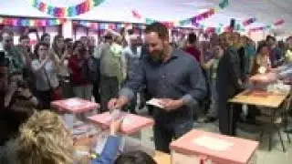 Spain's far-right Vox leader Abascal voting