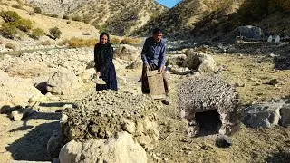 Building a simple shelter for chickens 🐓 in the Zagros Mountains | Real nomadic life⛰️