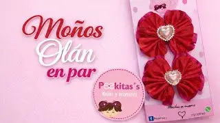 Mo&ntilde;os Ol&aacute;n en par 🎀❤️ #f&aacute;cil #hairbows #mo&ntilde;os #tutorial #mo&ntilde;osparani&ntilde;as #lazosparani&ntilde;as #diybows 