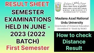 MANUU DISTANCE MODE ।। SEMESTER EXAMINATION HELD IN JUNE 2023 ( 2022 BATCH ) ।। Maulana Azad Uni. ।।