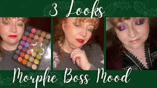 VLOGMAS DAY 19 : Get Ready to Slay:3 Glam Makeup Looks Morphe 35M Boss Mood Palette #vlogmas