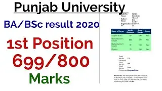 BA/BSc result 2020 1st Position 699/800 marks || Punjab University