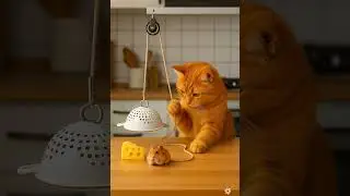 Hamster vs Colander Trap &ndash; Who&rsquo;s the Real Chef?  #cat #tabbycat  #animalvideos #shortvideo