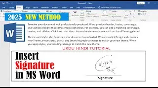 How to Insert Handwritten Signature in MS Word from Paper | Word Me Dastkhat Kese Karen | Urdu Hindi