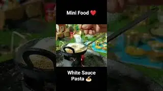 Miniature White Sauce Pasta 🍝 #minifood #miniaturecooking #miniature #shortvideo #food