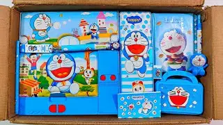 Unboxing Showing Doraemon Stationery📚, Pen, Pouch, Jumbo Pencil Case, Sharpener, Mechanical Pencil