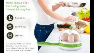 Multi functional Electric 2 in 1 Egg Frying Pan with Egg Boiler Machine Measuring Cup with Handle