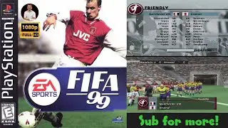 FIFA 99 &ndash; Manchester United vs Arsenal | Classic PS1 (PlayStation 1) Football Gameplay FULL HD