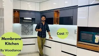 Modular kitchen Trend 2022 | Membrane kitchen in Delhi | White & Grey kitchen by Woodlance