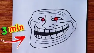 How To Draw a Troll Face in 3 minutes  - Easy Drawing Tutorial / Troll Face Drawing