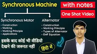 🔴 Synchronous Machine || All topics || Synchronous Motor and Alternator || in Hindi #synchronous