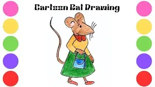 How to draw cartoon rat 🐭🐭 || Easy kids cartoon rat drawing || Easy kids drawing  ||