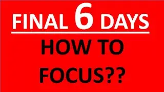 6 Days REMAINING in NEET 2020 - How to FOCUS?? See Video Description for Important Links