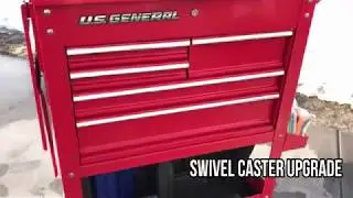 Тележка для инструментов механика Harbor Freight U.S. General, 30 дюймов, 5 ящиков, поворотные ро...