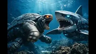 Robot Turtle vs Mecha Shark &ndash; Underwater Battle