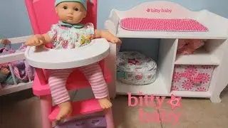 American Girl Bitty Baby Doll Ella gets a new High Chair by You & Me!