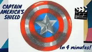 How to draw Captain America's Shield in 4 minutes