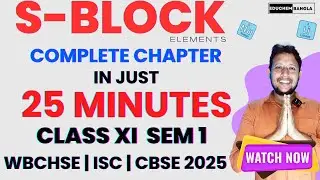 S Block Elements Class 11 Chemistry | Full Chapter in 25 Mins | WBCHSE Sem 1 2025