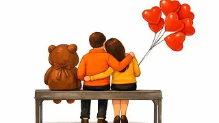 Valentine Day Special Love Drawing / Romantic Couple drawing / 14 Feburary drawing 