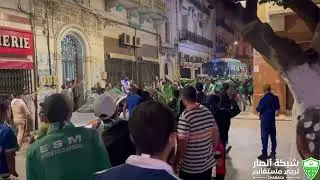 إحتفالات أنصار ترجي مستغانم في وسط المدينة بعد الفوز على غالي معسكر