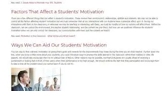 The Impact of Positive Motivation on an ESL Classroom | ITTT TEFL BLOG