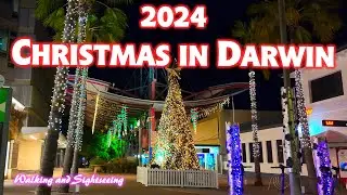 CHRISTMAS IN DARWIN CITY 2024 🇦🇺 WATERFRONT DISPLAYS & LIQUID LIGHT SHOW | CITY MALL CHRISTMAS TREE
