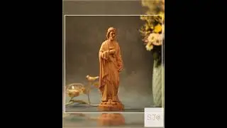 11.8 Inches Handmade St Joseph Wooden Statue Catholic Gift for Men Religious Carving Patron Saint...