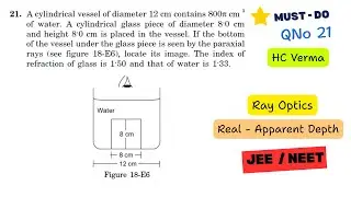 Refraction Through Plane Surfaces | H C  Verma Ray Optics Q21| JEE / NEET