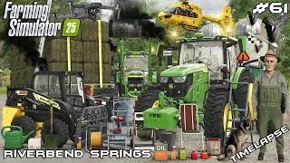 BALE HAULING & SLURRY SPREADING - MEADOW WORK | Animals on RIVERBEND | Farming Simulator 25 | EP 61