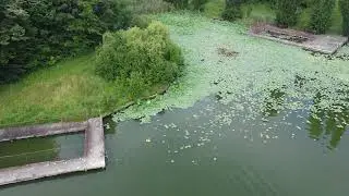 Filmare cu drona pe lacul Snagov zona fostului complex Electrica vila 23